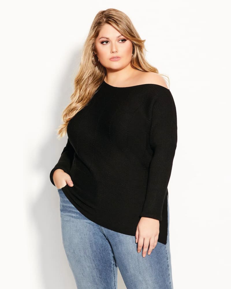 Front of plus size Lean In Sweater by City Chic | Dia&Co | dia_product_style_image_id:172127